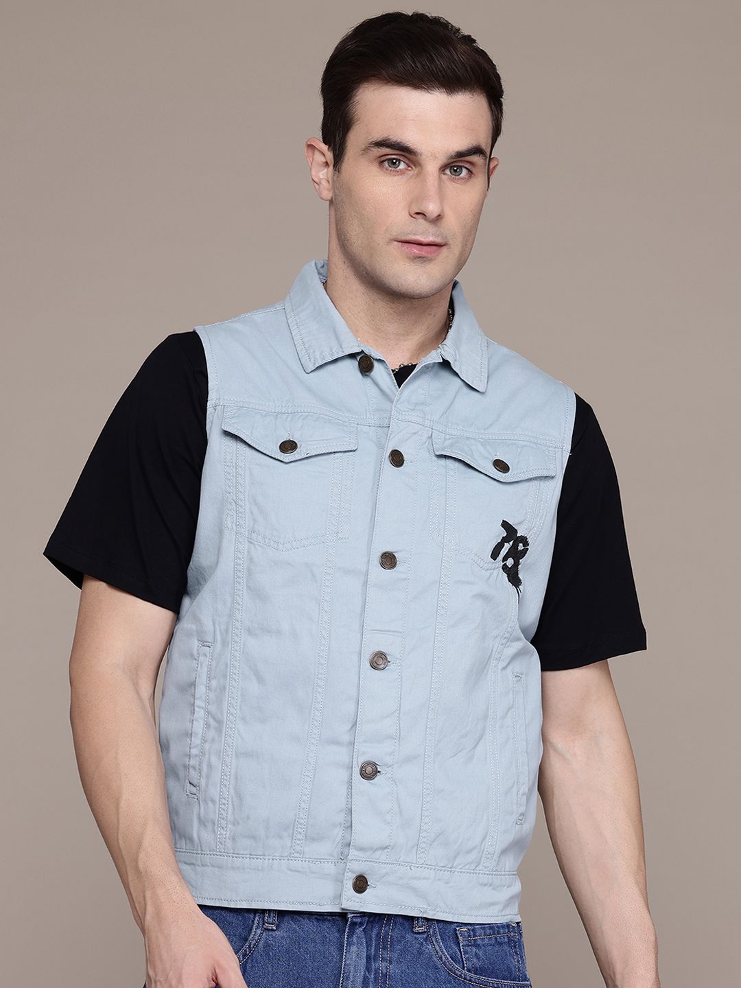 The Roadster Lifestyle Co. Pure Cotton Sleeveless Tailored Jacket