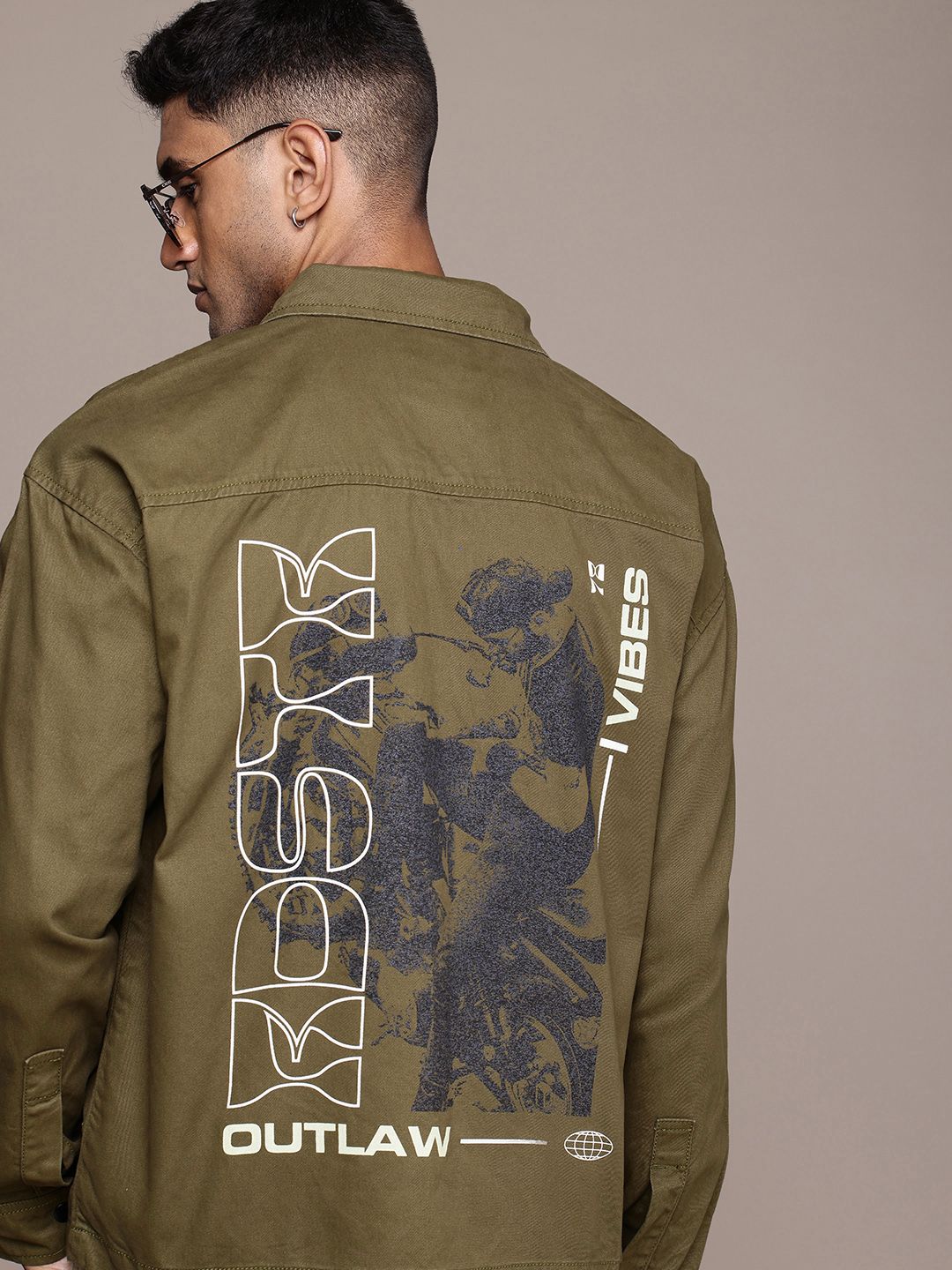 The Roadster Life Co. Graphic Printed Pure Cotton Tailored Jacket