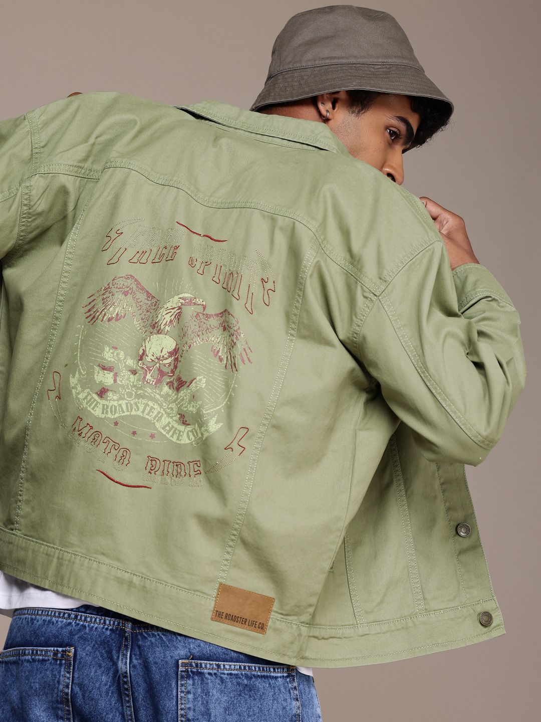 The Roadster Life Co. Graphic Printed Pure Cotton Tailored Jacket