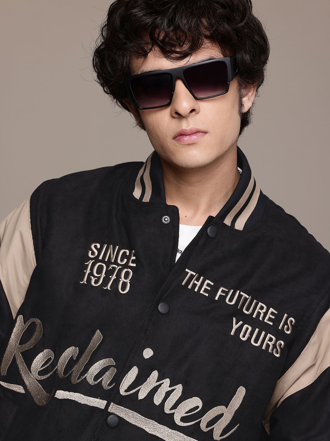 The Roadster Lifestyle Co. Typography Varsity Jacket