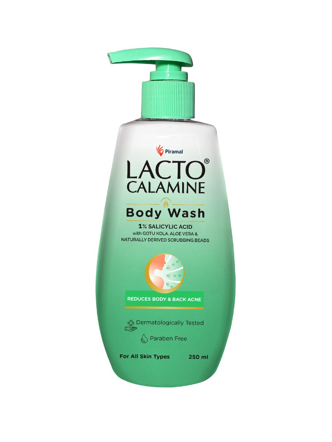 Lacto Calamine 1% Salicylic Acid Body Wash with Gotu Koa & Aloe Vera - 250 ml