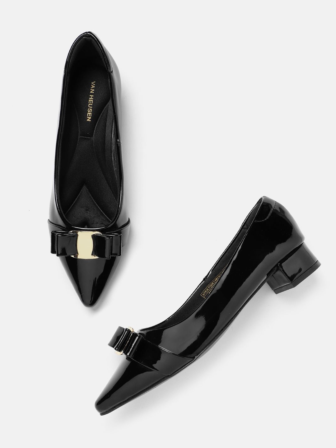 Van Heusen Block Heel Pumps with Bow Detail