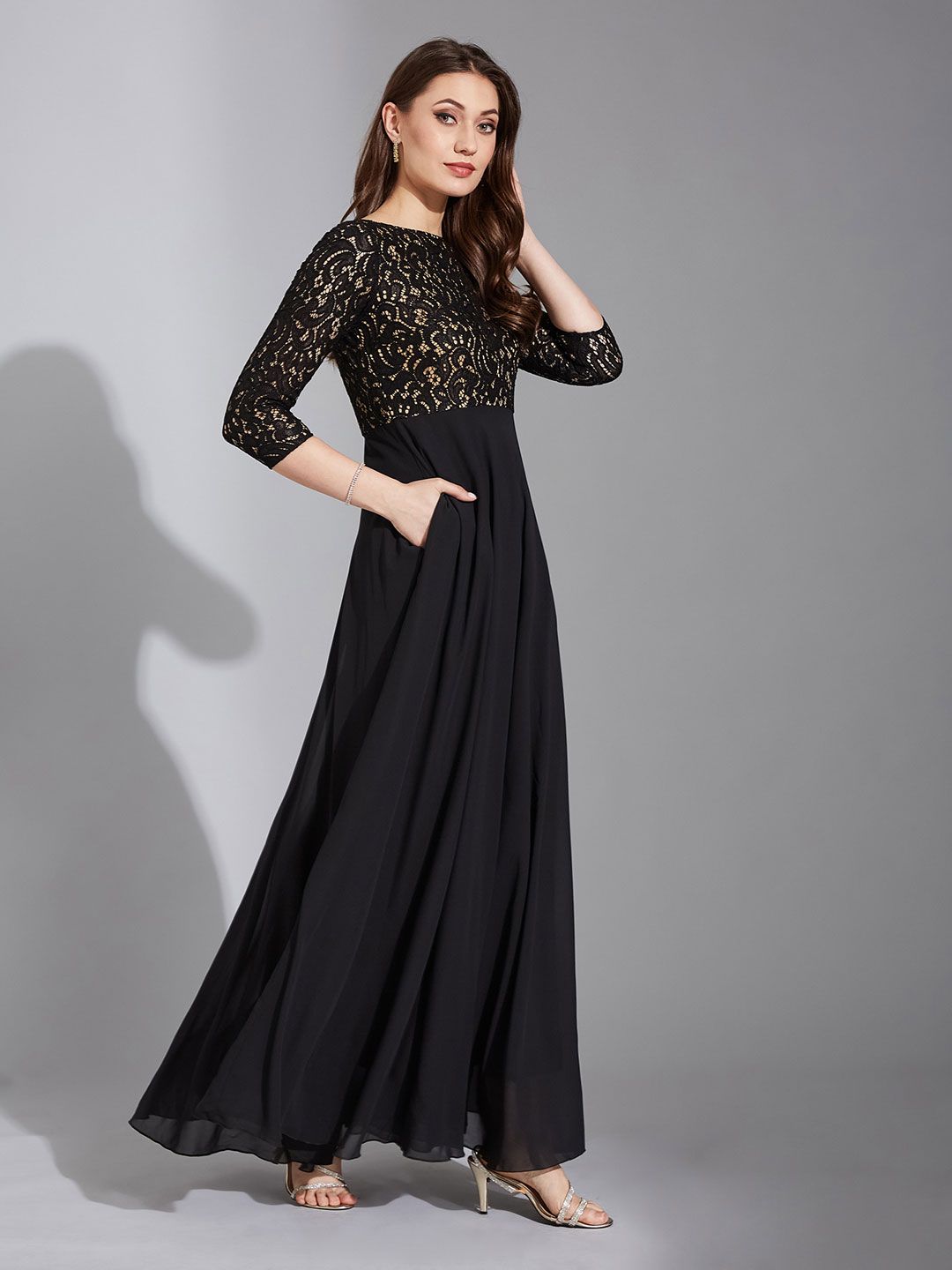 Buy Life With Pockets Embellished Maxi Dress - Dresses for Women 29741622 |  Myntra