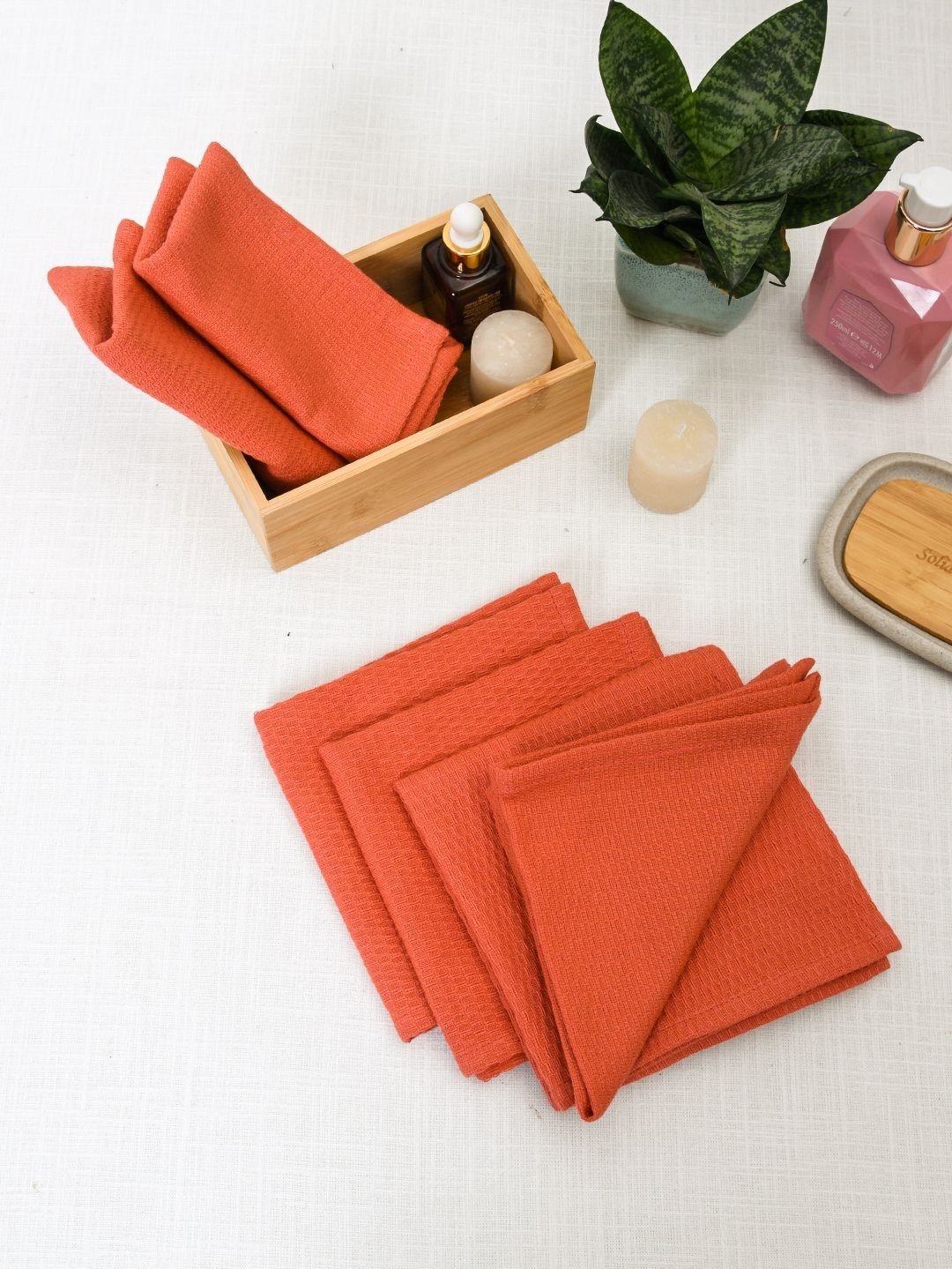 Aura Peach 6 Pieces 170 GSM Face Towels