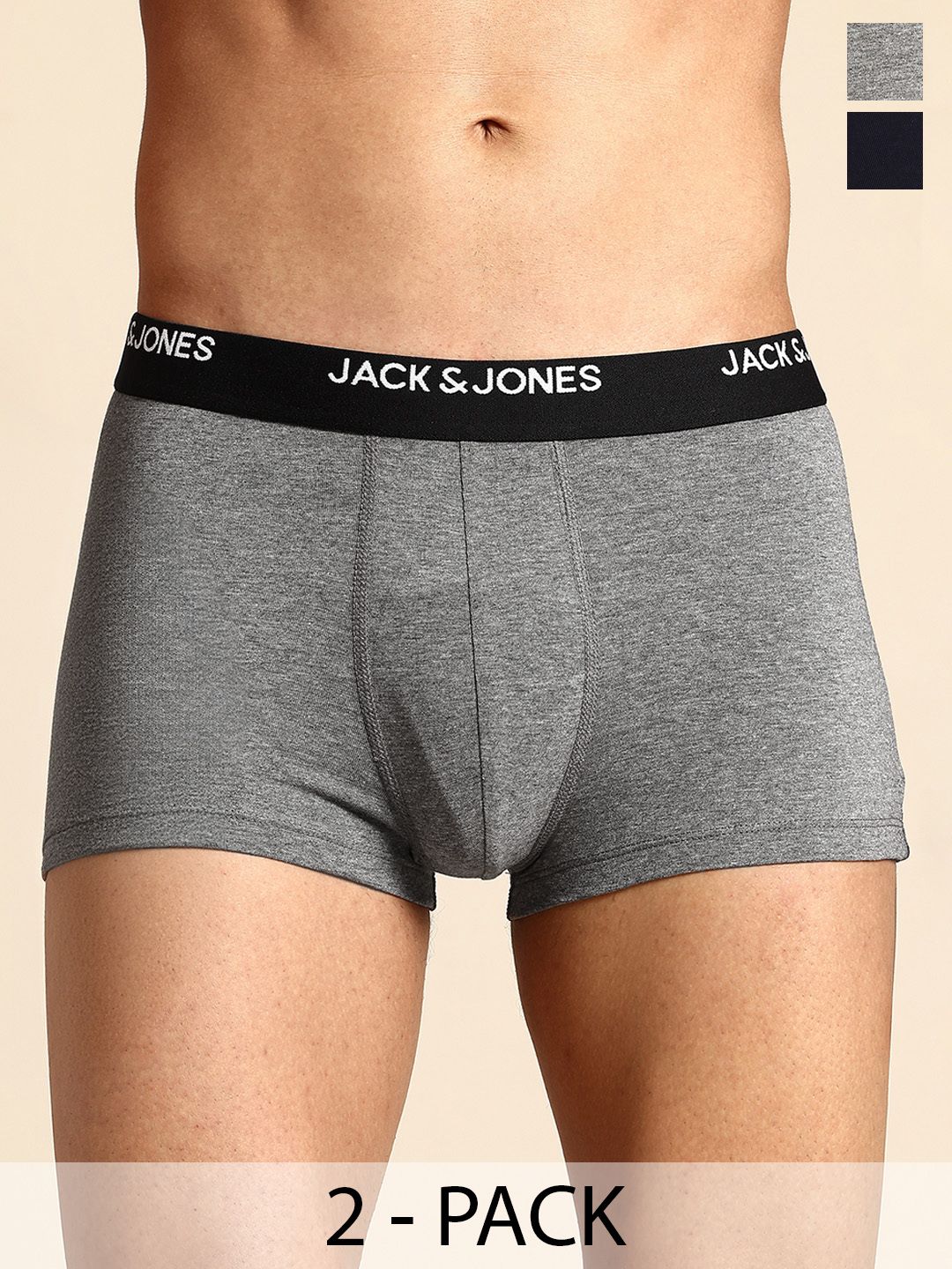 Jack & Jones Men Pack of 2 Low Rise Trunks 2542257006