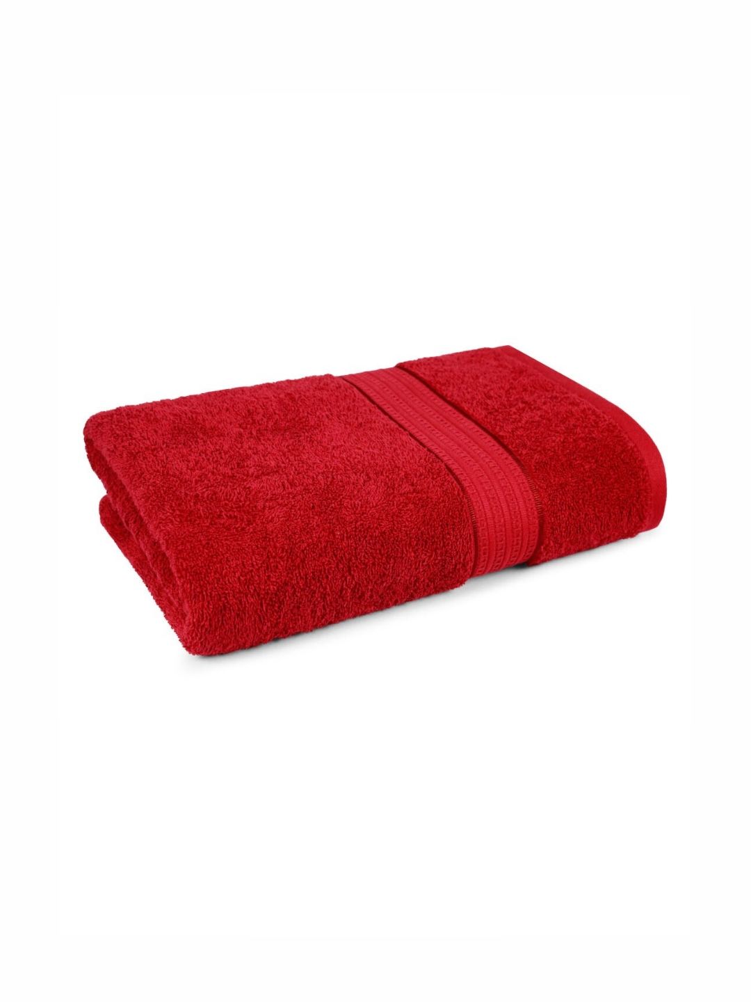 MYTRIDENT Red Cotton 450 GSM Bath Towel