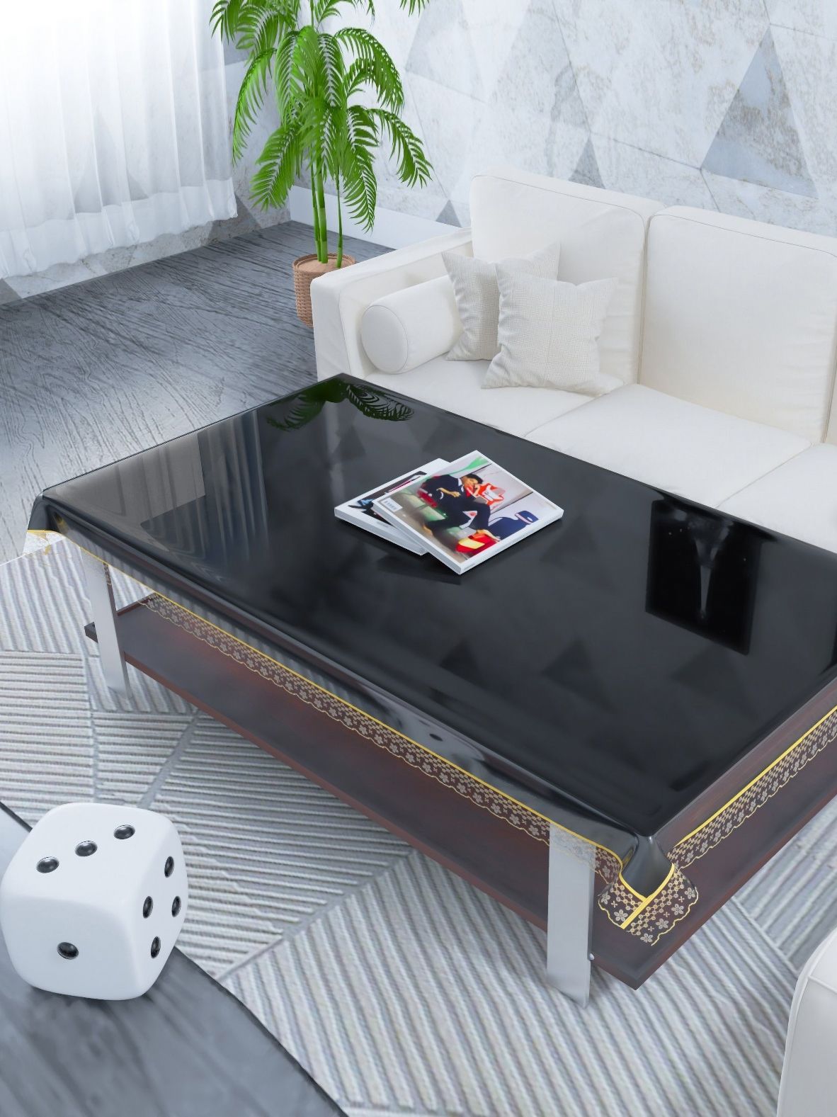 TANLOOMS Transparent Waterproof 2-Seater Table Cover