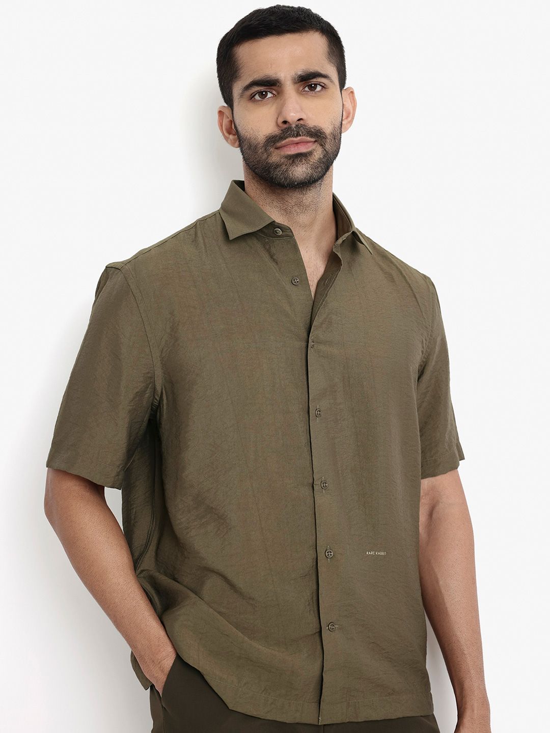RARE RABBIT RARE RABBIT Men Hammo Boxy Spread Collar Shirt