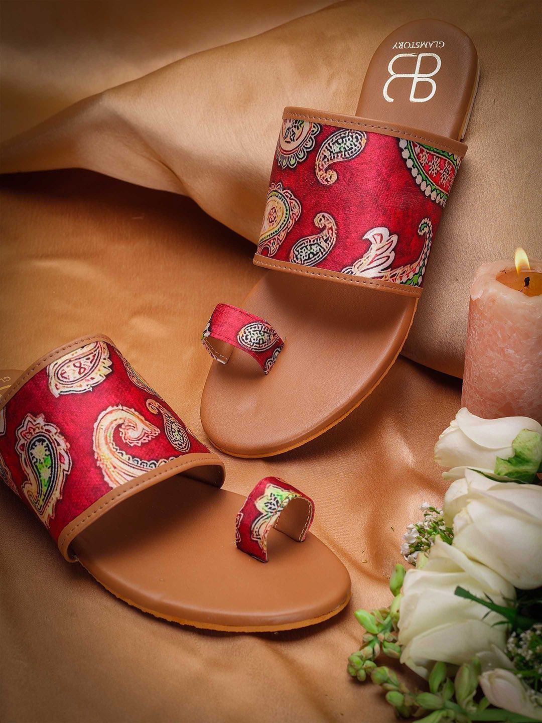 GLAM STORY Women Printed Party One Toe Flats