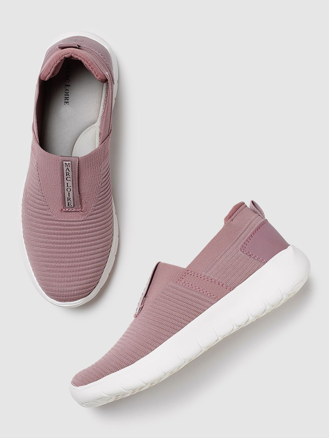 Marc Loire Women Round Toe Memory Foam Textile Slip-On Sneakers