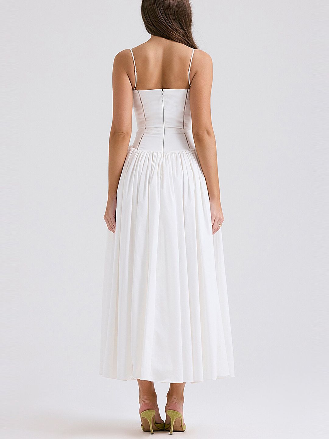 Buy LULU & SKY White Shoulder Straps Maxi Dress - Dresses for