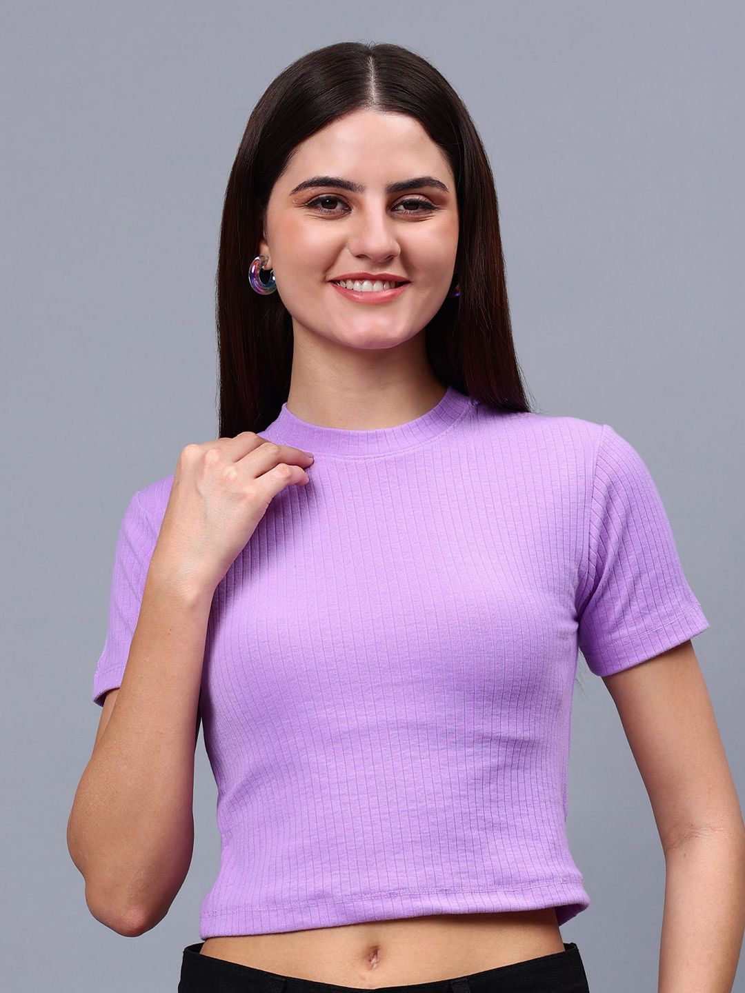 Unifringe Unifringe Round Neck Crop Top