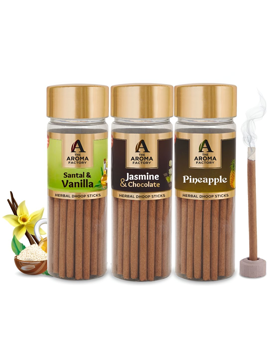 The Aroma Factory Wood 3 Piece Scented Ganesh Chaturthi Incense Sticks