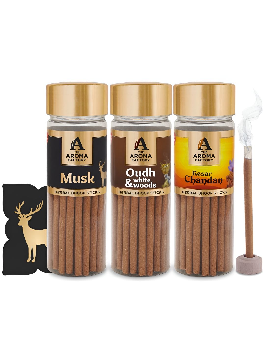 The Aroma Factory Kasturi & White Woods 3 Piece Non-Toxic Ganesh Chaturthi Incense Sticks