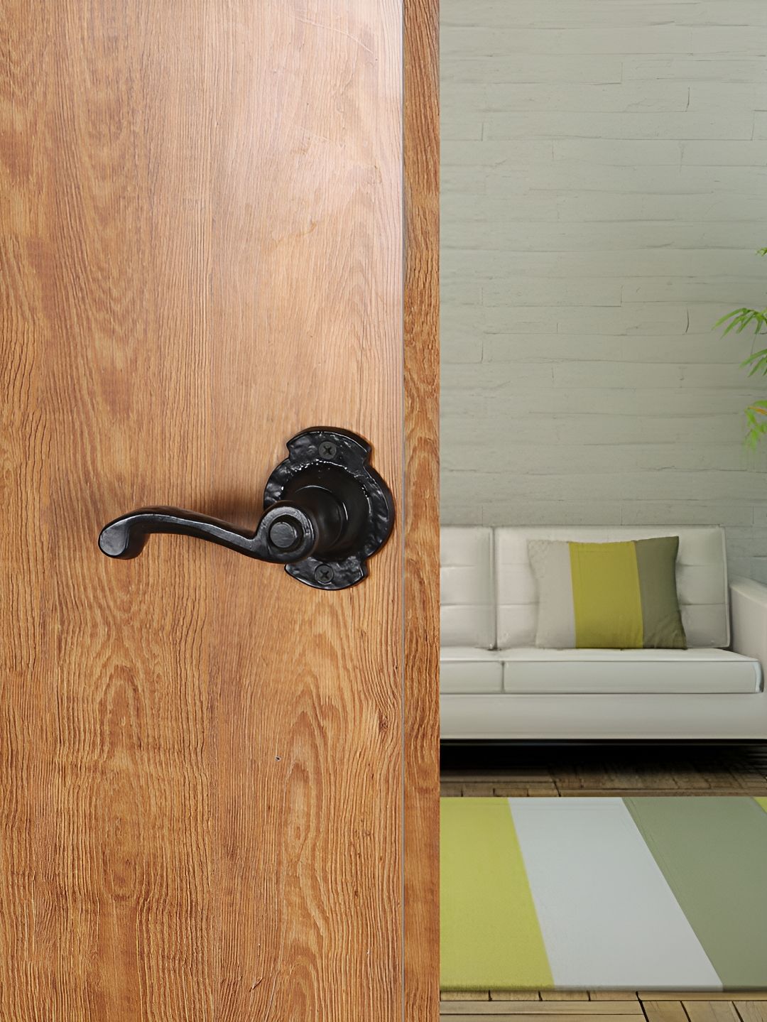Two Moustaches Pack of 2 Black Door Lever