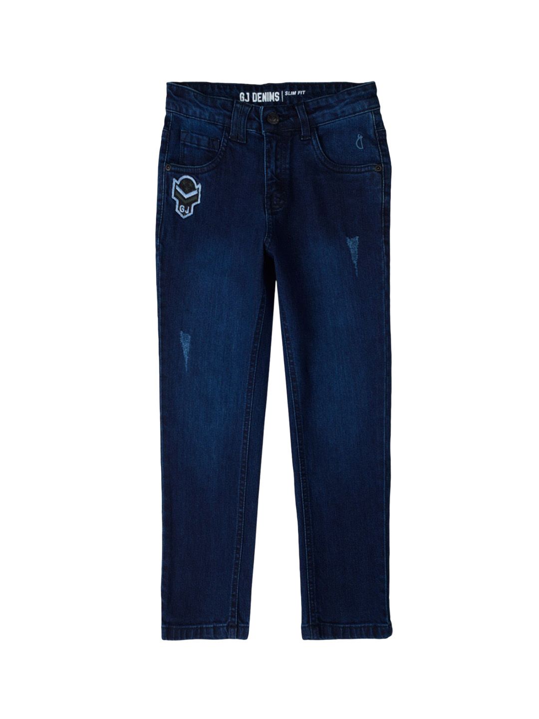 Gini and Jony  Girls Slim Fit Mid-Rise Mildly Distressed Cat Scratches Jeans