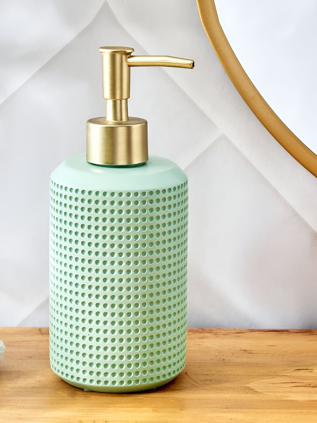 Home Centre Green Border Design Soap Dispenser 310 ml