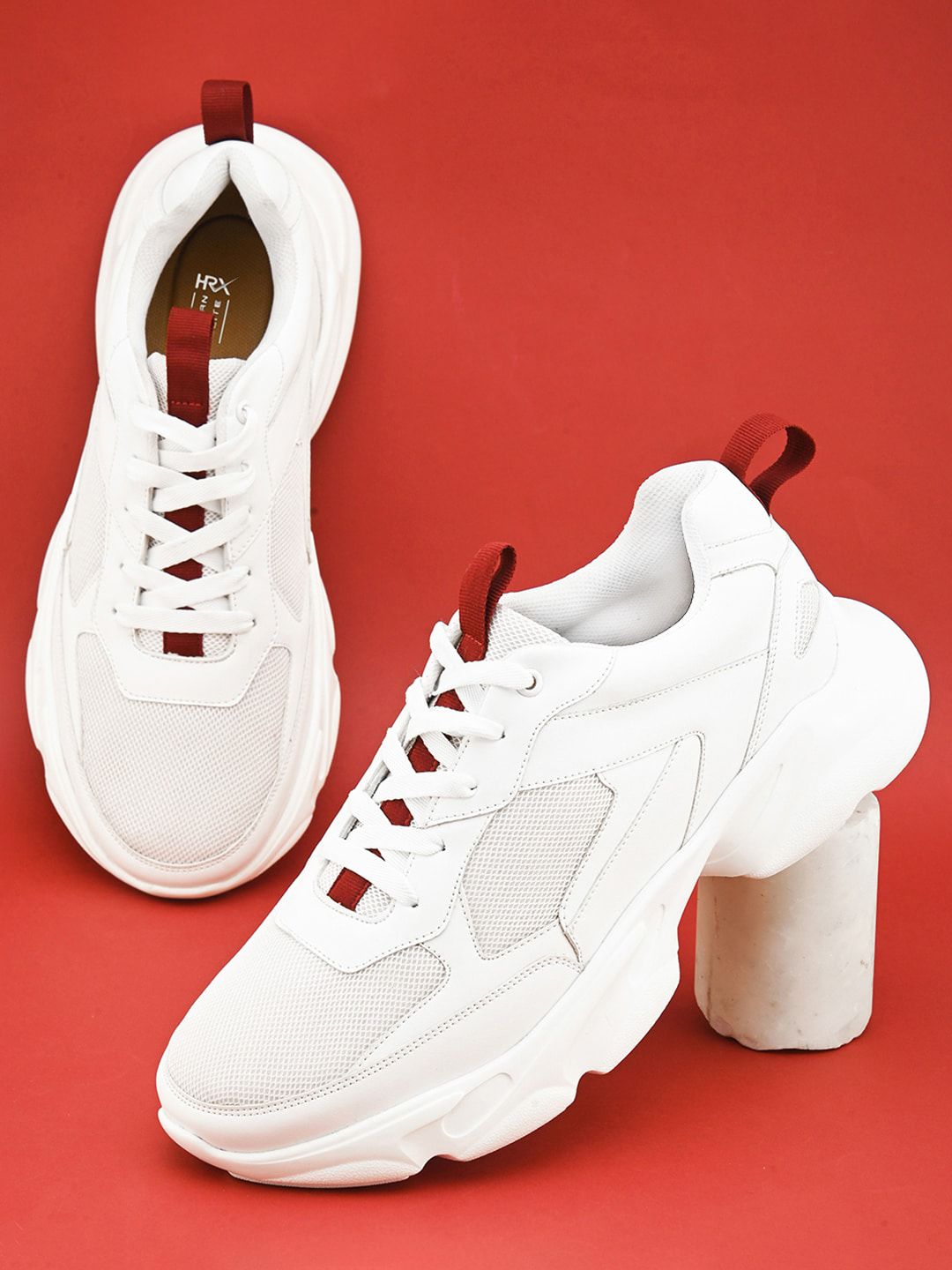 HRX by Hrithik Roshan Men Solid  Round Toe Comfort Insole Lightweight Sneakers