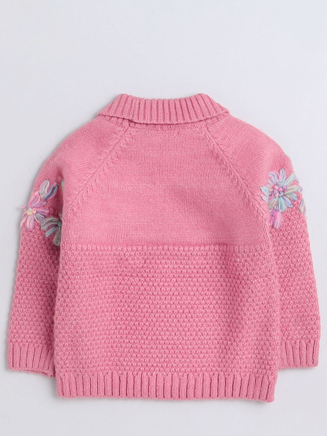 Buy Yellow Apple Girls Floral Embroidered Woollen Pullover Sweater