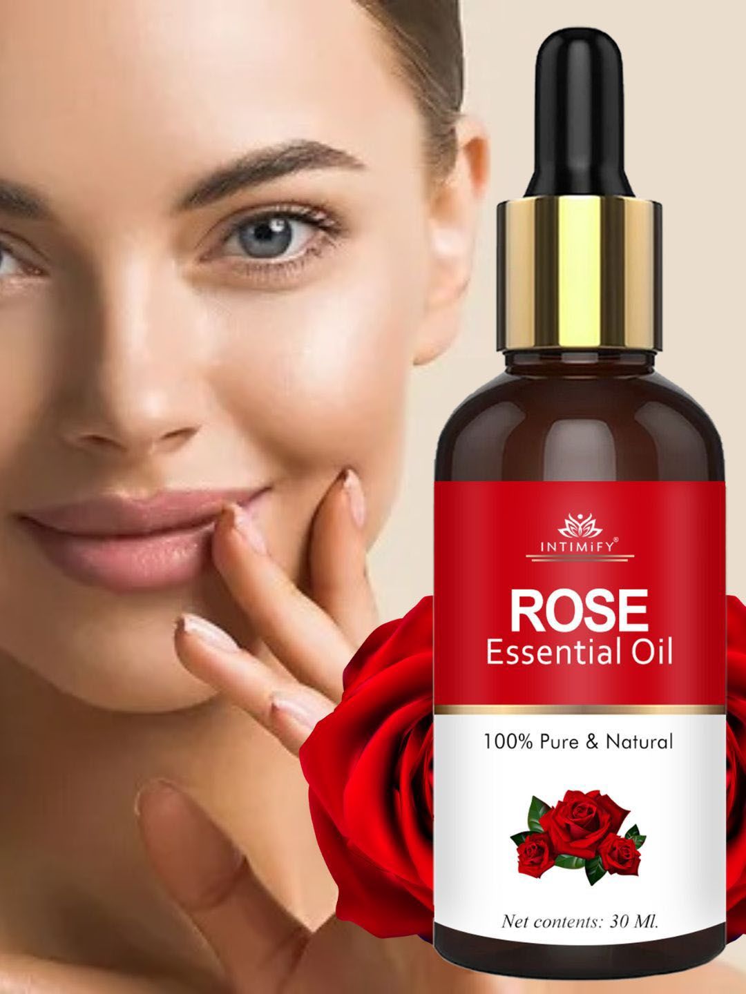 INTIMIFY Rose Essential Oil For Skin Brightening & Lightening - 30ml