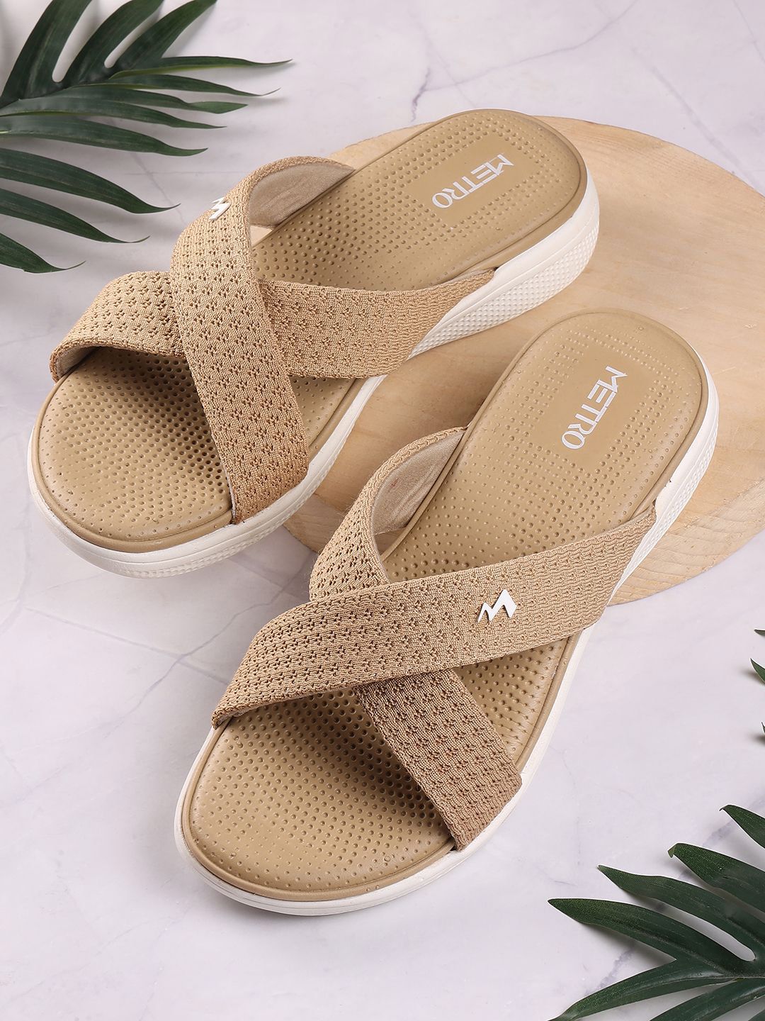 Women Open Toe Flats Metro Women Printed Open Toe Flats