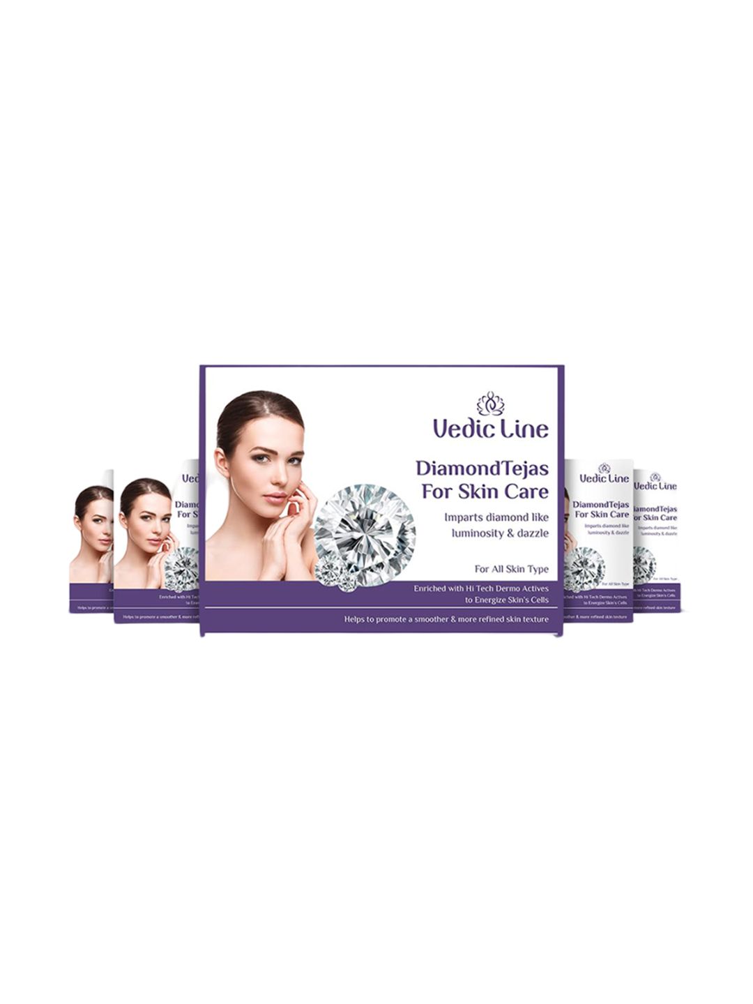 Vedicline Set Of 4 Diamond Tejas Jojoba Oil Skin Care Monodose Facial Kit - 196 ml