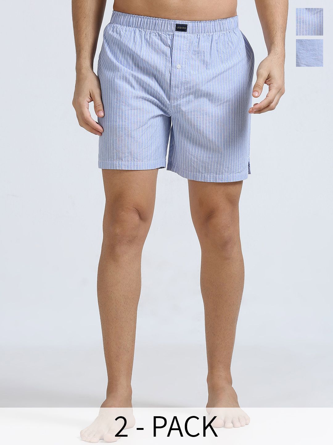 URBARO Pack Of 2 Printed Pure Cotton Boxers 23UBX3133