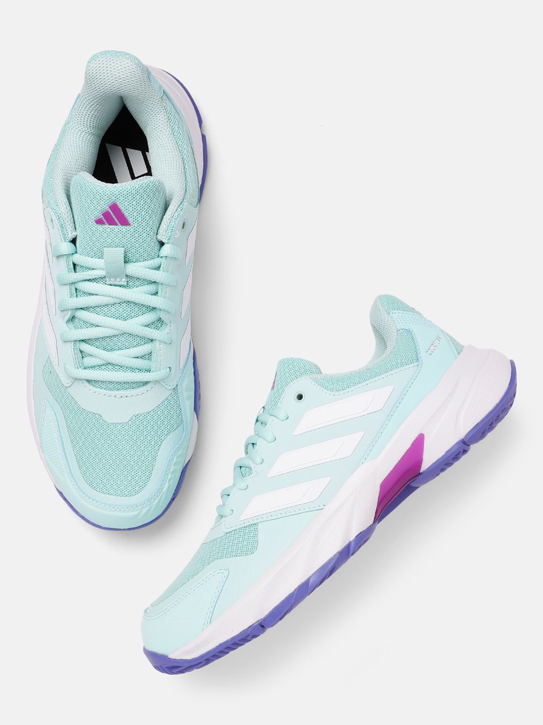 ADIDAS Women Woven Design Courtjam Control 3 Tennis Shoes