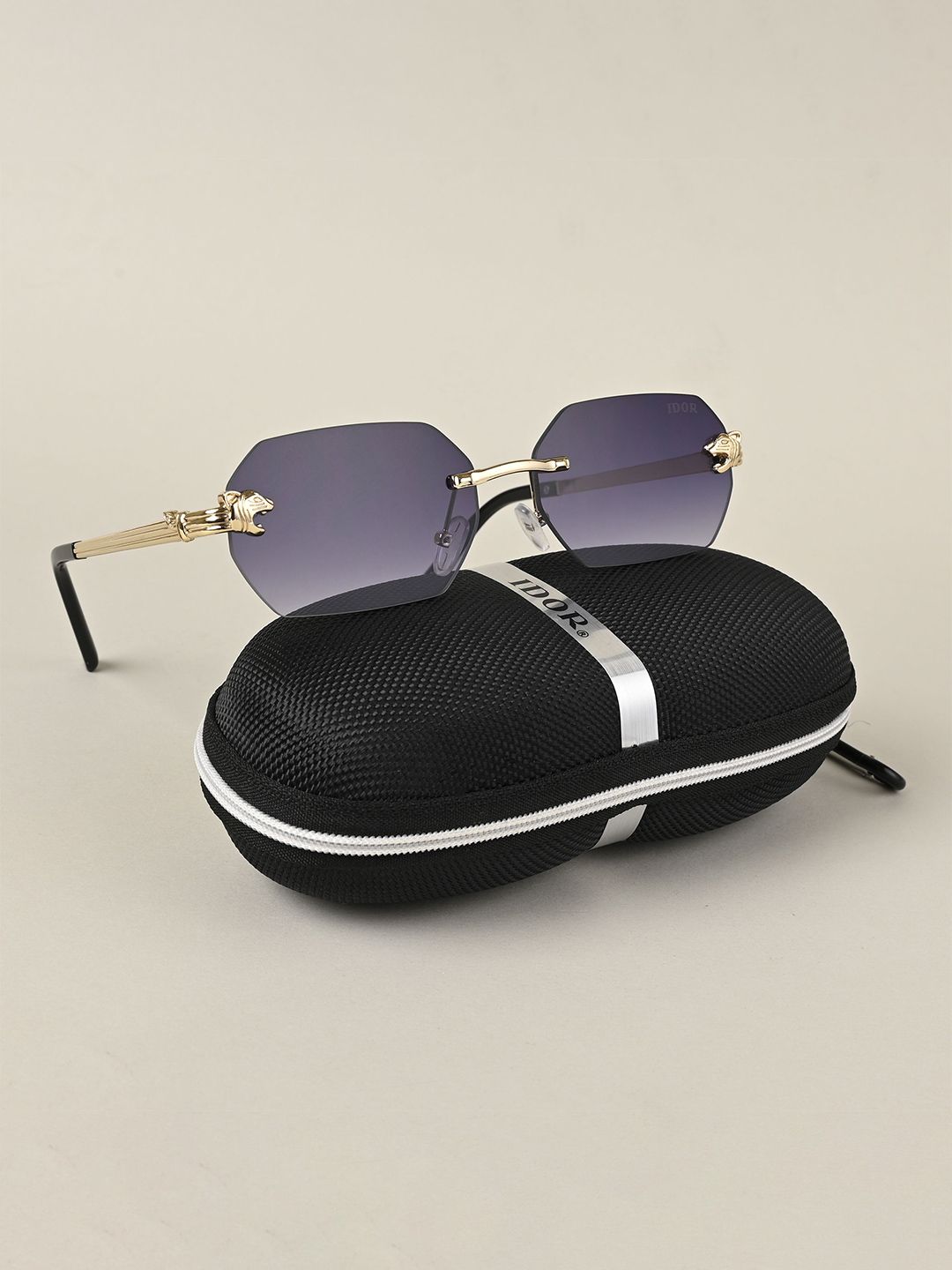IDOR Unisex Rectangle Sunglasses with UV Protected Lens ID-7560-GRY