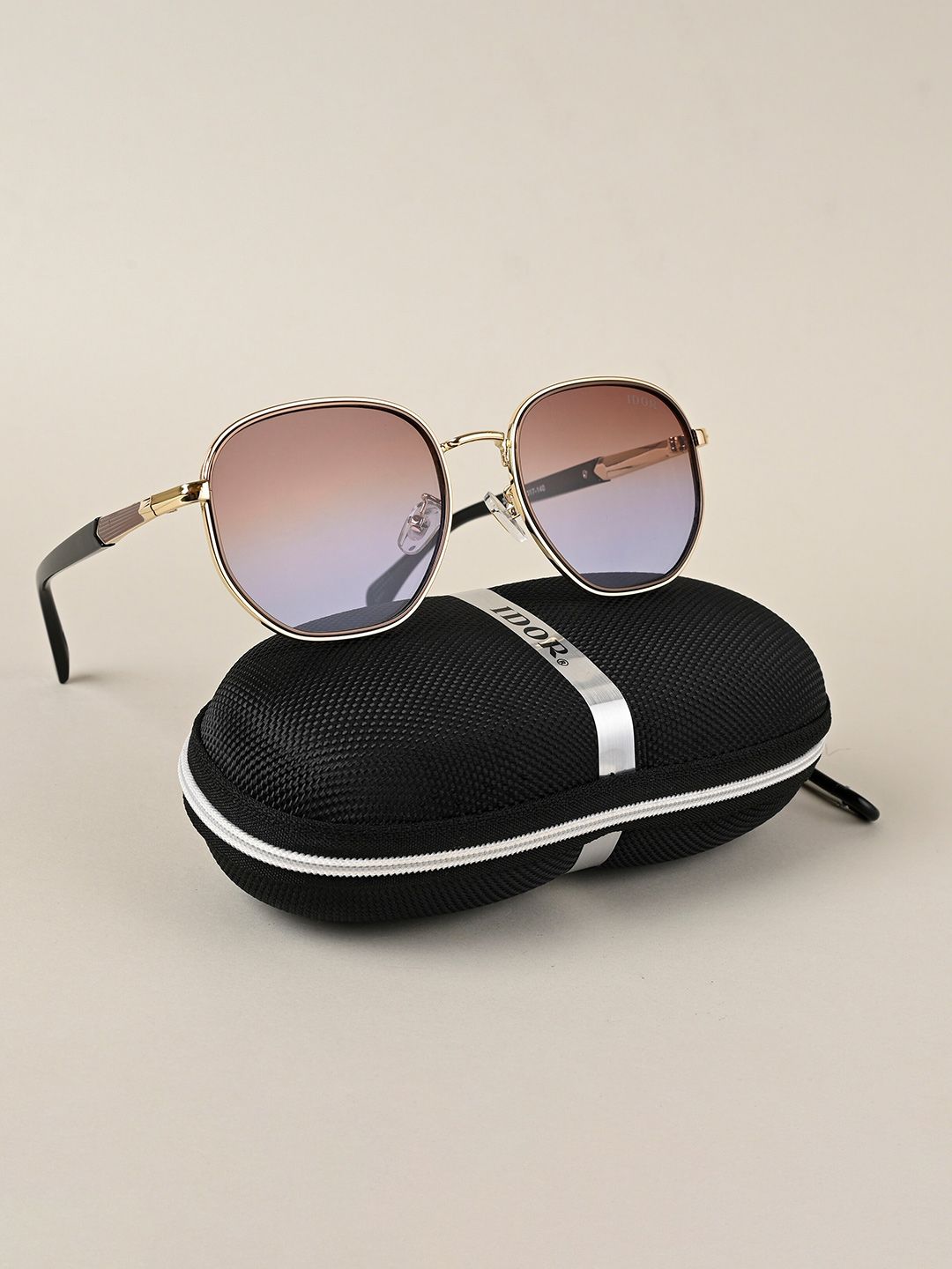IDOR Unisex Oval Sunglasses with UV Protected Lens ID-862-GRDBLU
