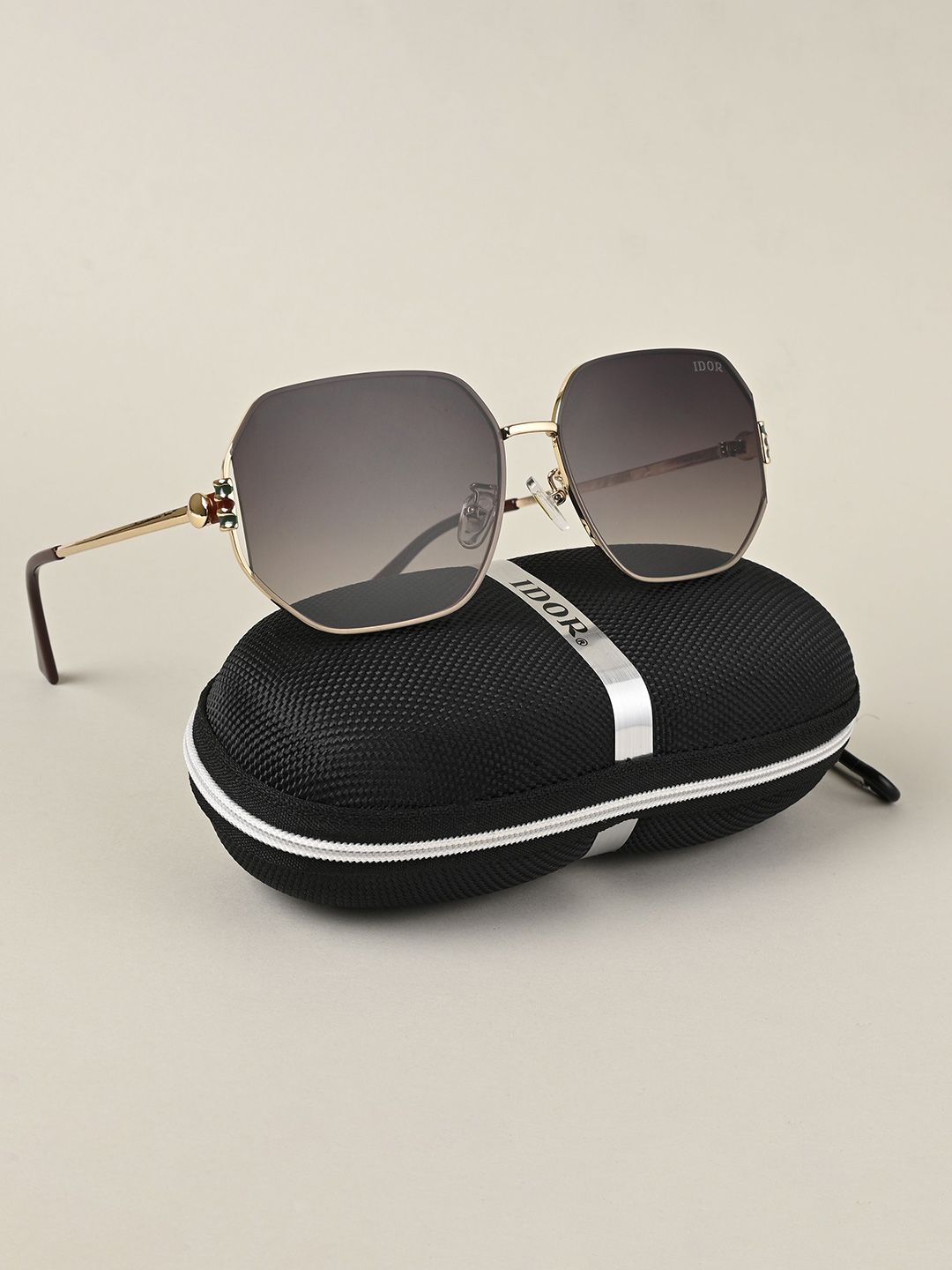 IDOR Unisex Square Sunglasses with UV Protected Lens ID-855-GRDPUR