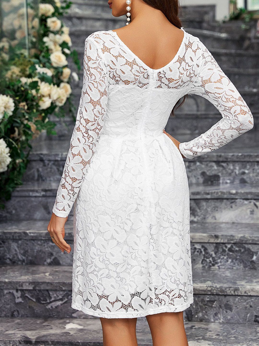 Modern Church White All White Lace Dress JASAMBAC White Lace Dress For Women Elegant Fit And Modern Church White All White Lace Dress JASAMBAC White Lace Dress For Women Elegant Fit And