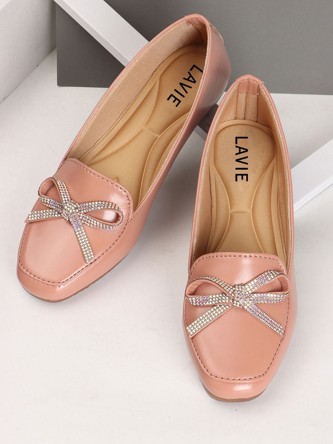 Lavie Women Solid Embellished Ballerinas with Bows Flats