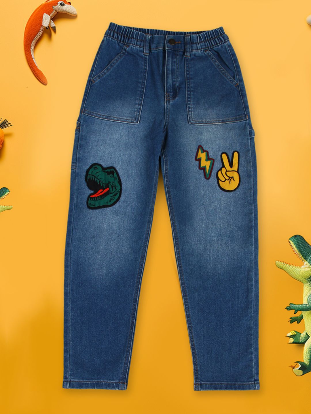 INCLUD Boys Slim Fit Light Fade Jeans