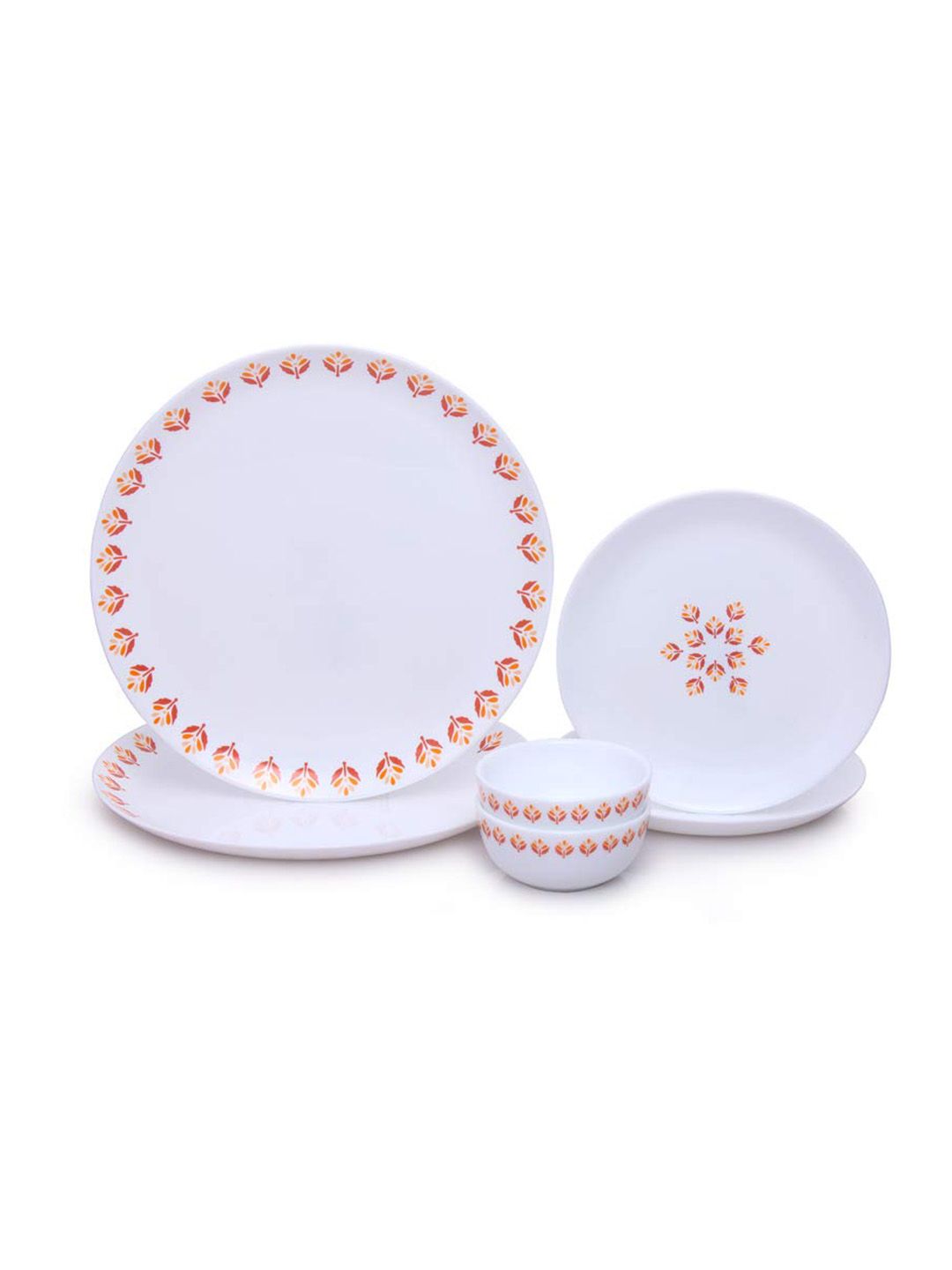 Larah by BOROSIL Fluted White 6-Pc  Opalware Crocker Dinner Set