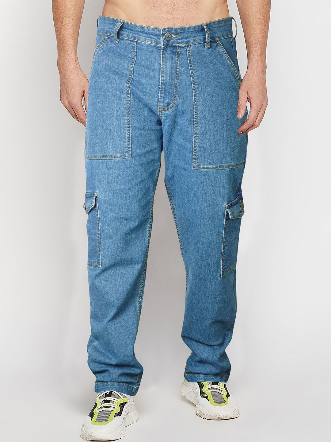 Jb Just BLACK Men Relaxed Fit High-Rise Low Distress Stretchable Jeans