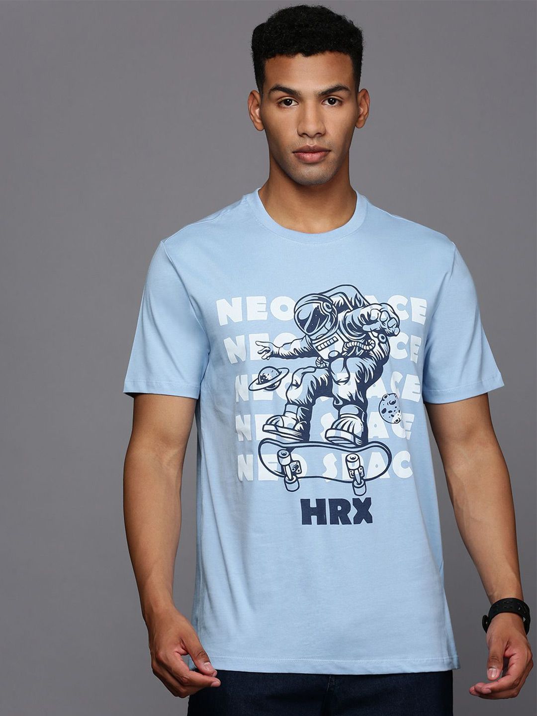 HRX by Hrithik Roshan Men Graphic Printed Round Neck T-shirt