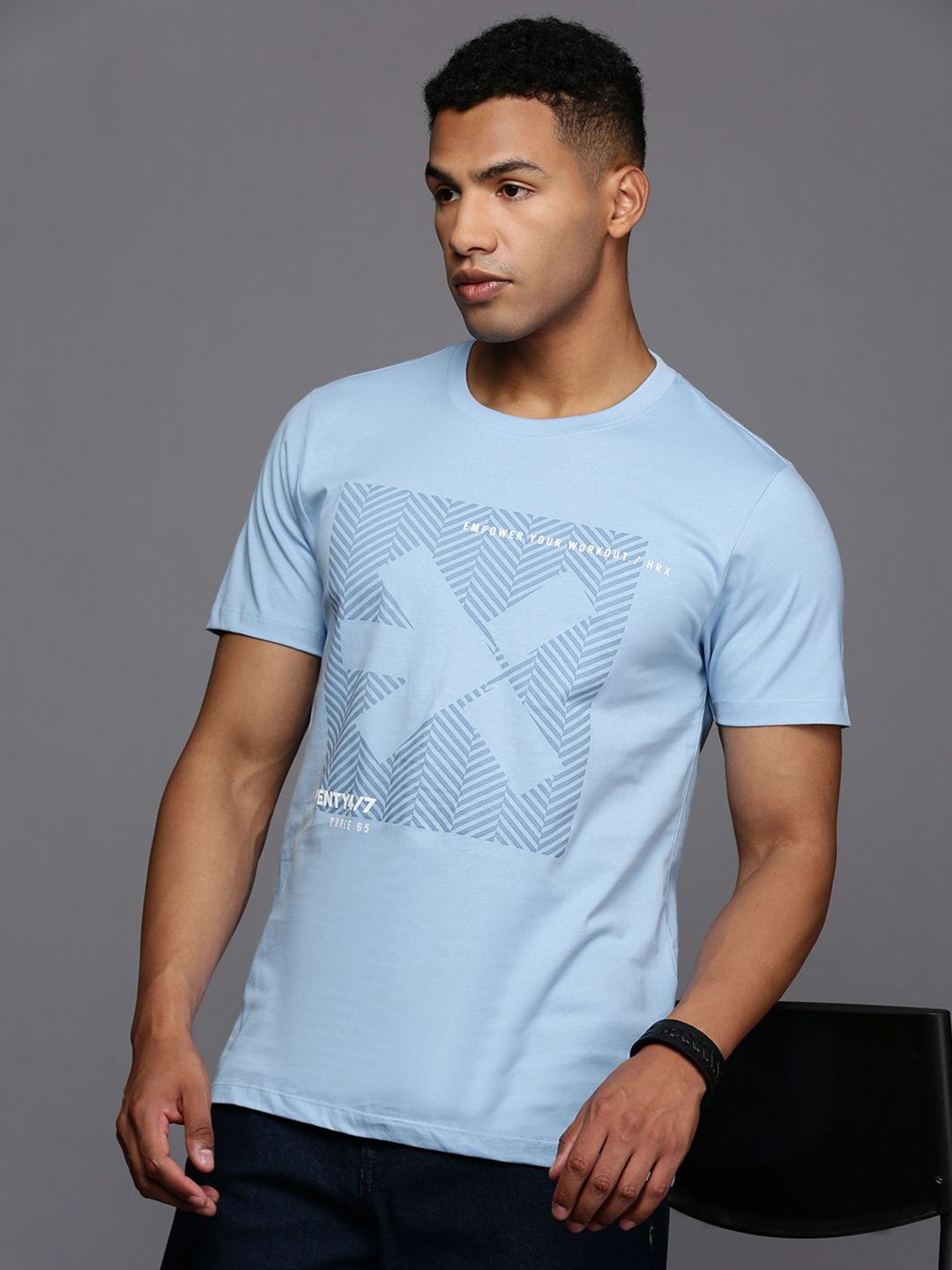 HRX by Hrithik Roshan Men Typography Printed Round Neck T-shirt