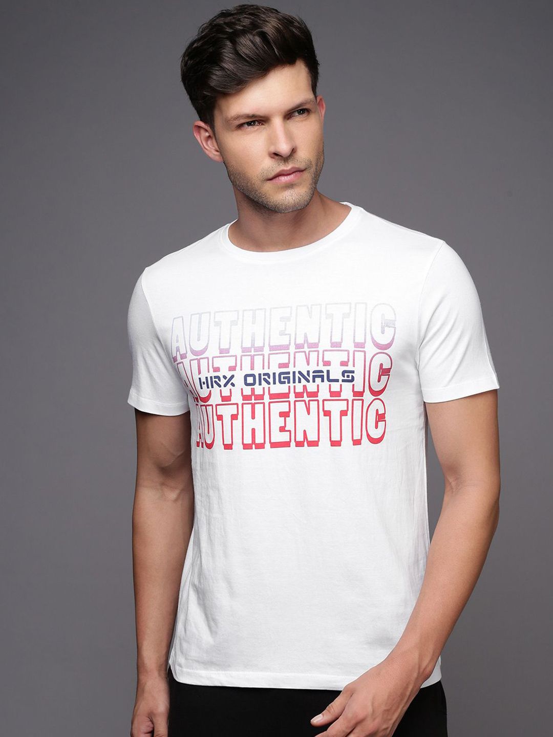 HRX by Hrithik Roshan Men Typography Printed Round Neck T-shirt
