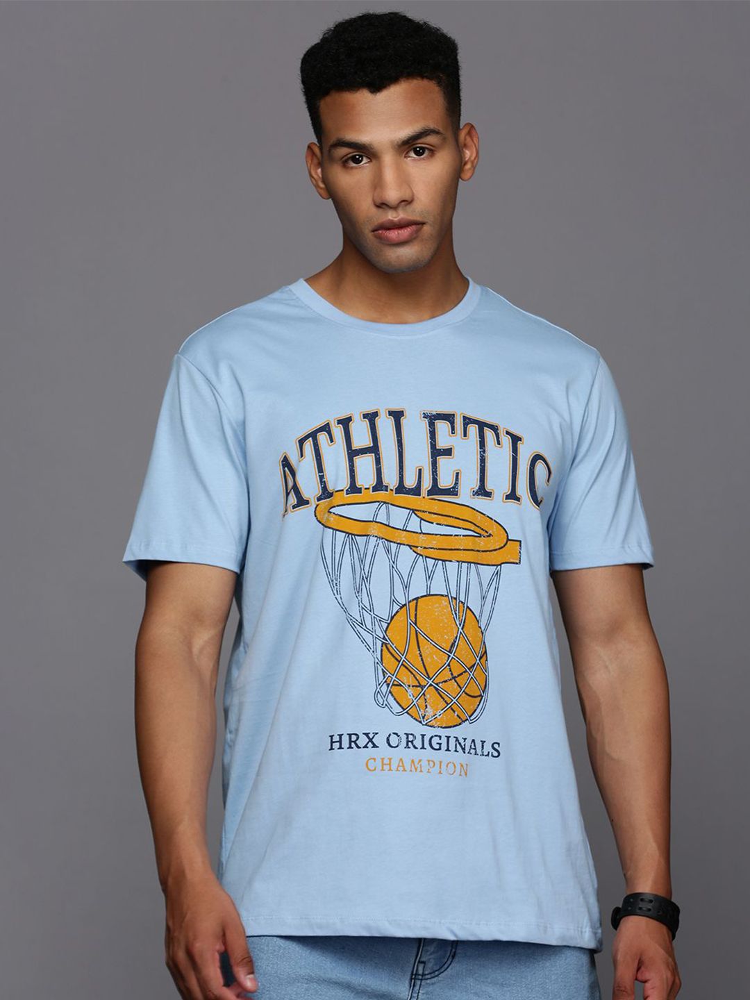 HRX by Hrithik Roshan Men Typography Printed Round Neck T-shirt