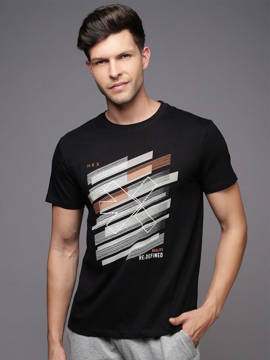 HRX by Hrithik Roshan Men Typography Printed Round Neck T-shirt