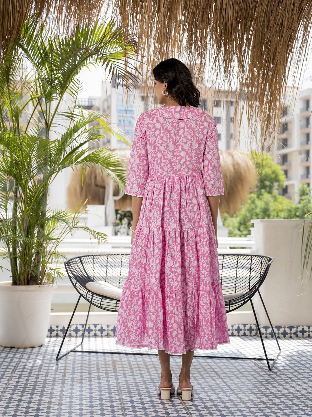 strapless open back dress Zimmermann Alchemy Button Mini Dress in Pink Paisley main image 0