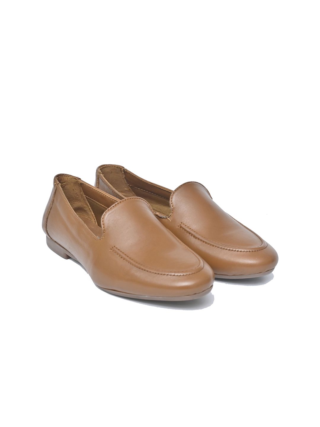 Alleviater Women Round Toe Leather Ballerinas