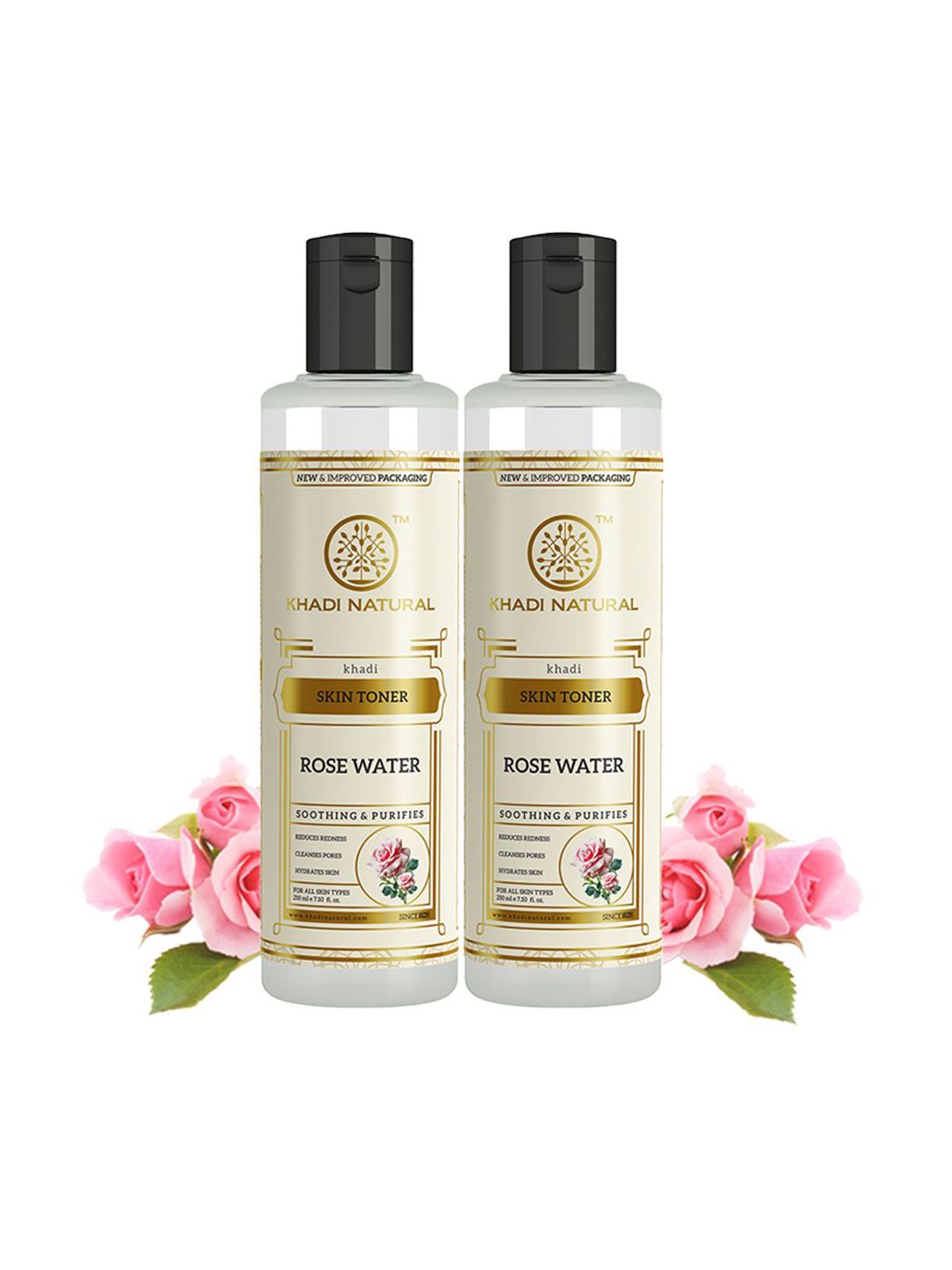 Khadi Natural Set Of 2 Rose Water Skin Toner For Enhances Natural Glow-210ml Each