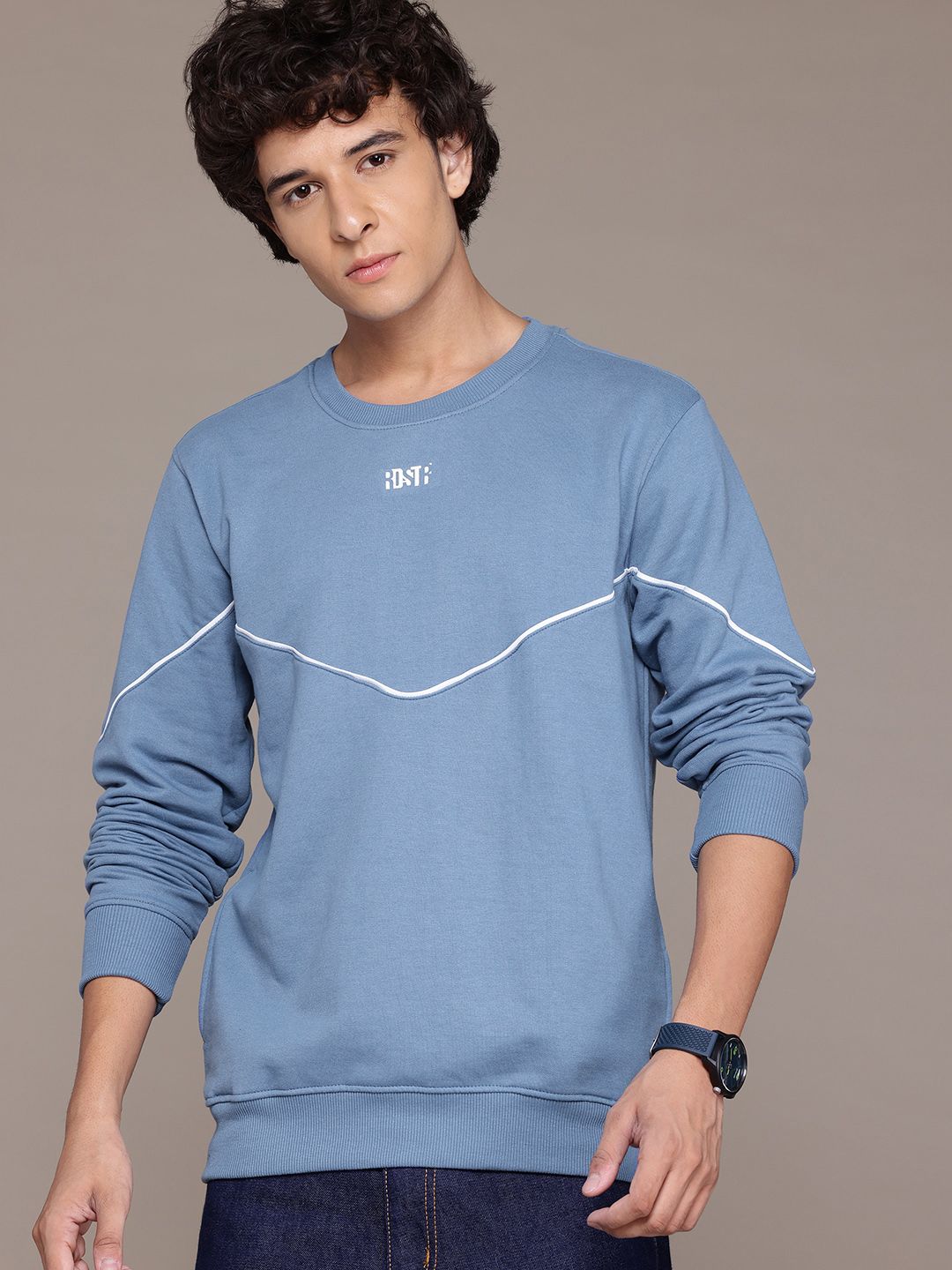 The Roadster Lifestyle Co. Contrast Piping Sweatshirt