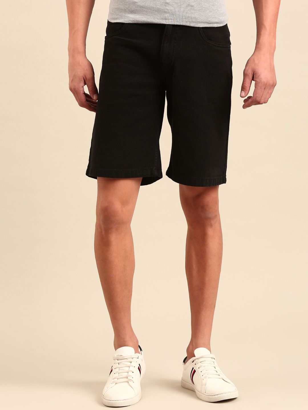 Buy max Men Cotton Washed Knee Length Denim Shorts - Shorts for
