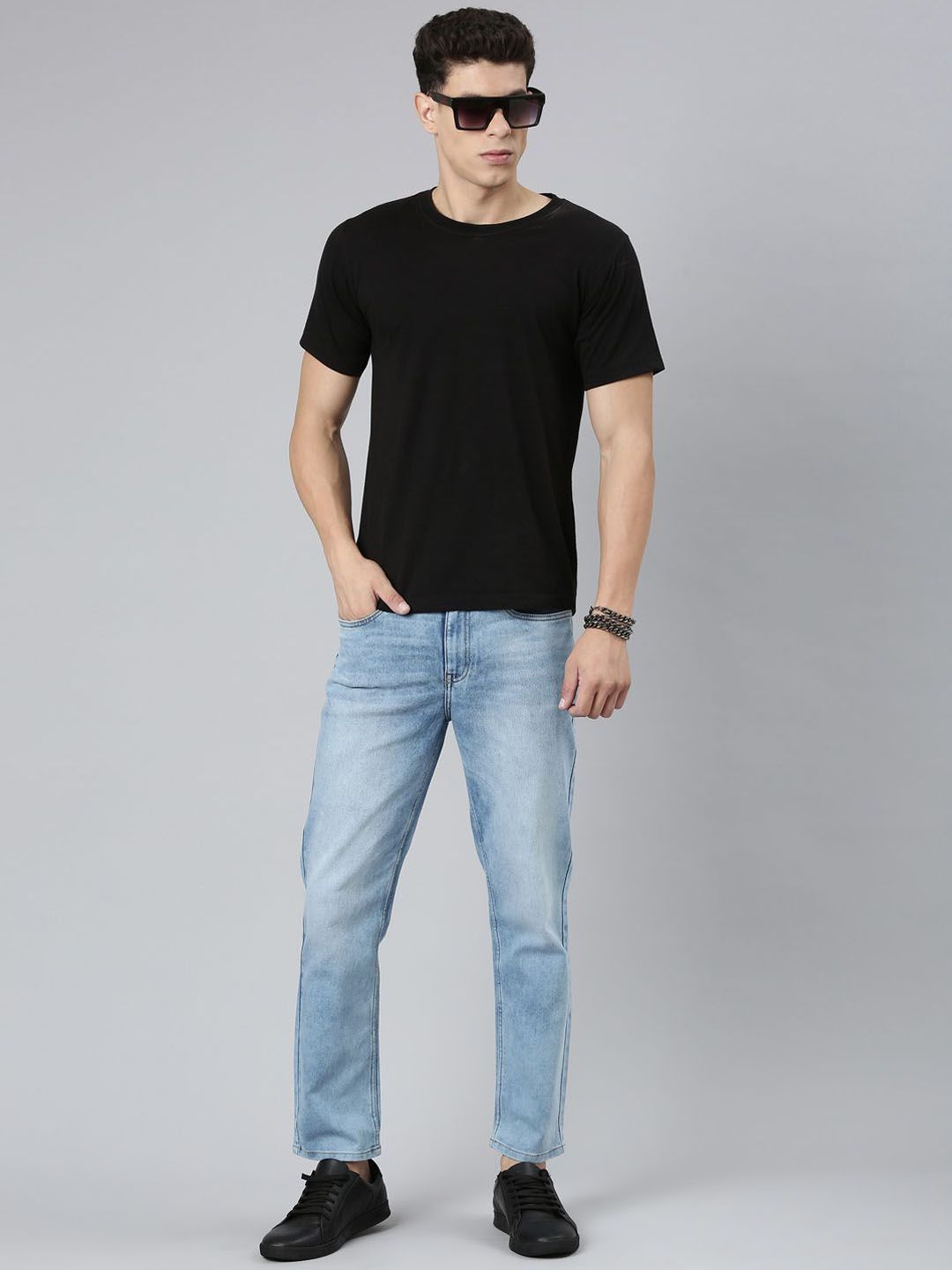 Mast & Harbour Men Relaxed Fit Heavy Fade Stretchable Jeans