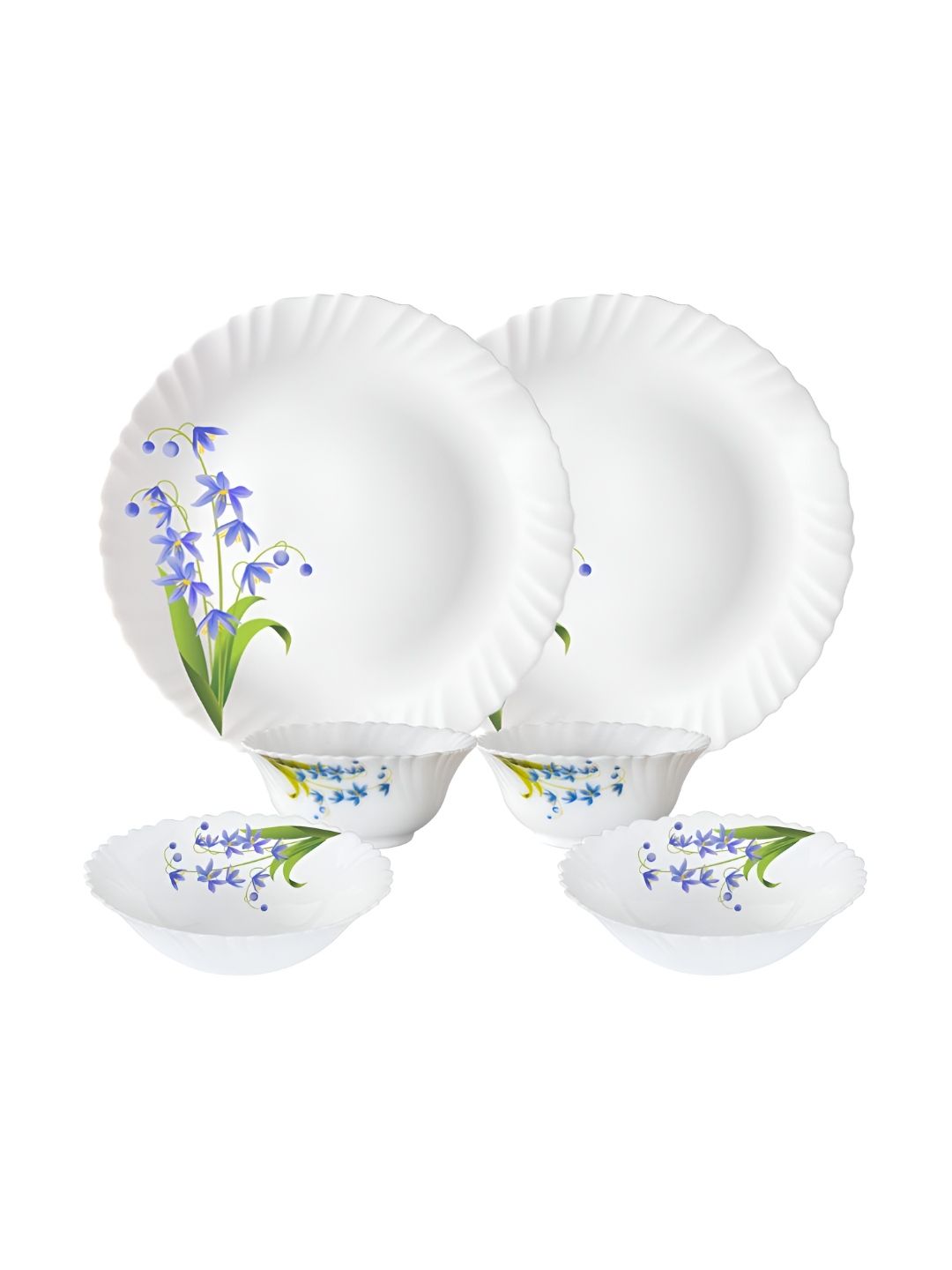 Larah by BOROSIL White 6 Pieces Opalware Dinner Set