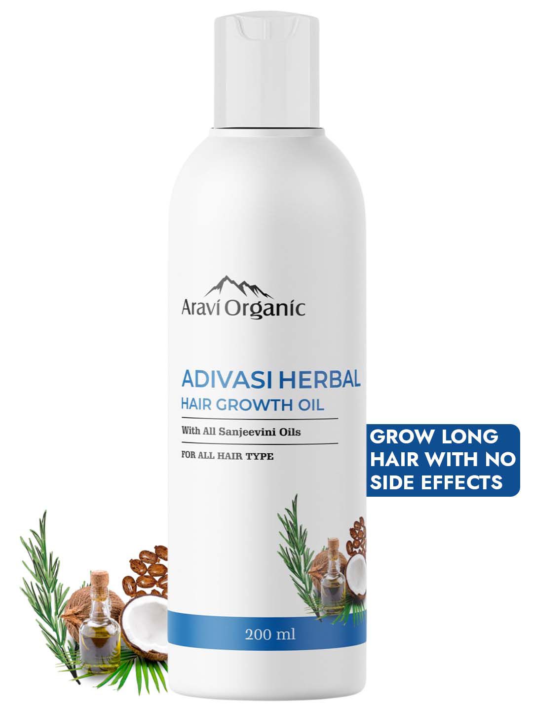 Aravi Organic Adivasi Herbal Oil for Quick Hair Growth & Control Hair Fall - 200 ml