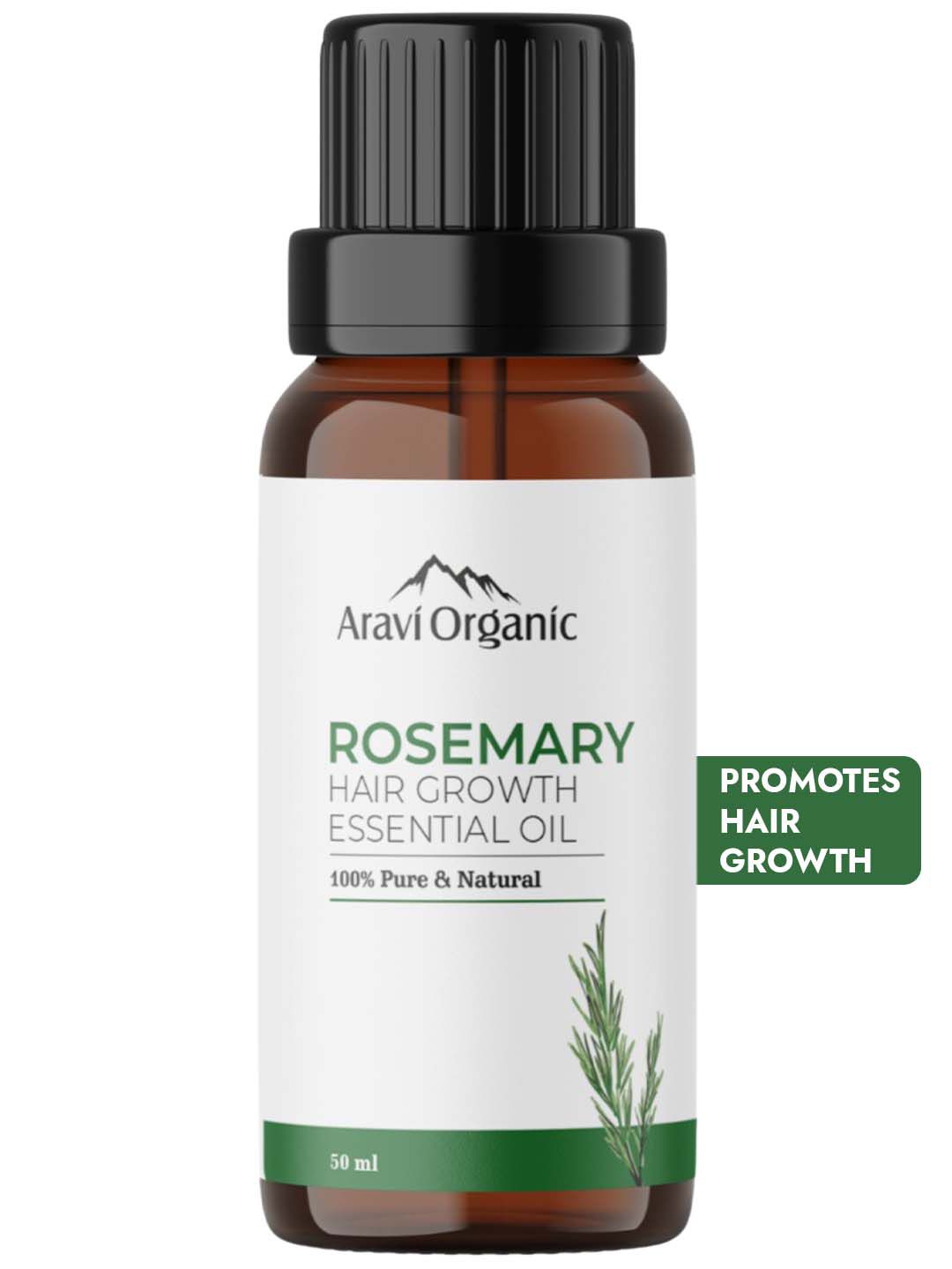 Aravi Organic 100% Pure & Natural Rosemary Essential Oil for HairGrowth & Nourishment-50ml